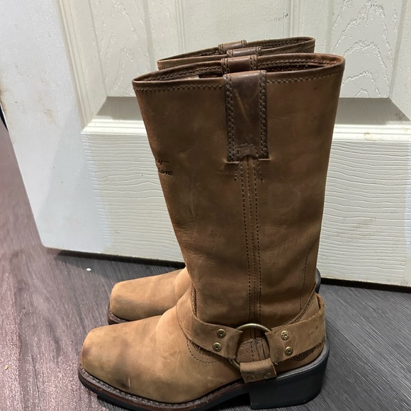 Harley-Davidson Brown Moto Boots with Harness Detail